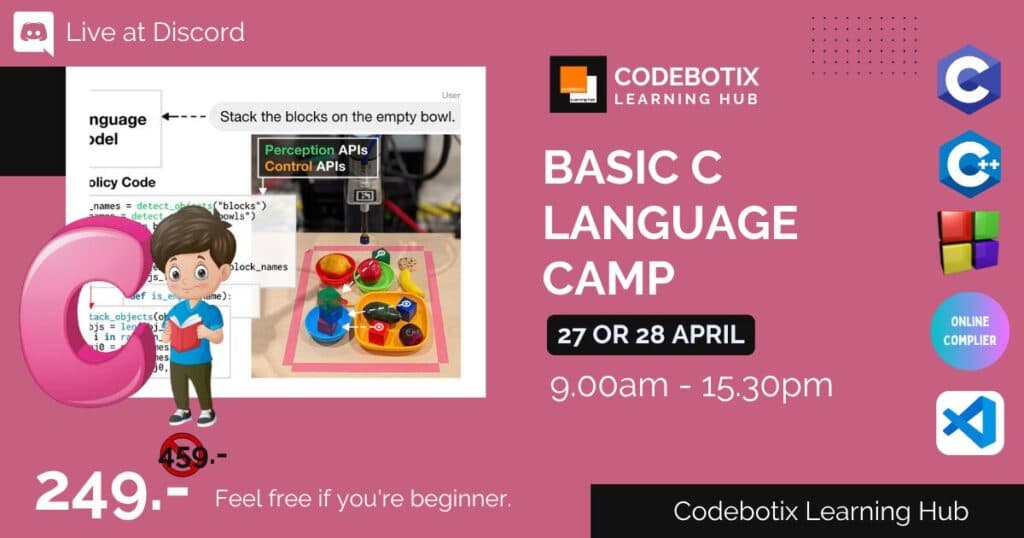 ค่ายพื้นฐานภาษา C โดย Codebotix Learning Hub